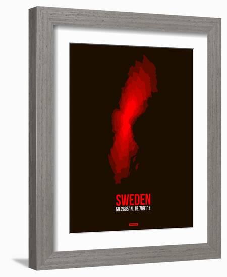 Sweden Radiant Map 1-NaxArt-Framed Art Print