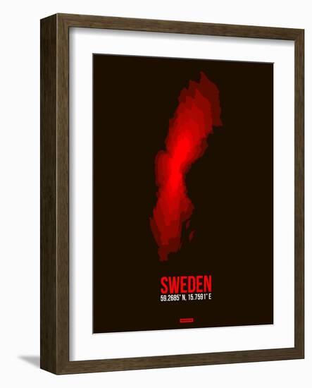 Sweden Radiant Map 1-NaxArt-Framed Art Print