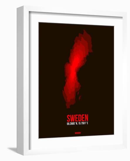 Sweden Radiant Map 1-NaxArt-Framed Art Print