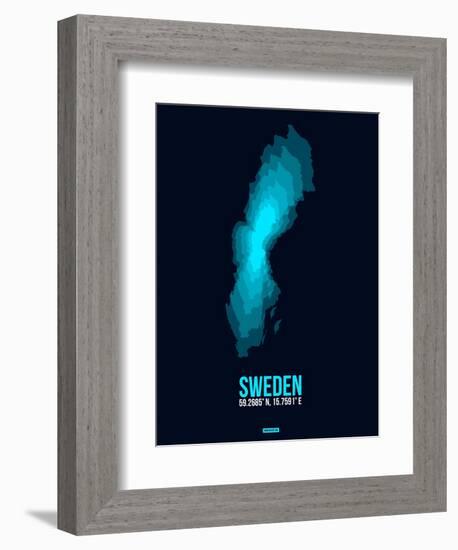 Sweden Radiant Map 2-NaxArt-Framed Art Print