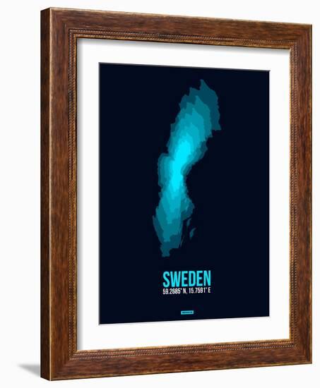 Sweden Radiant Map 2-NaxArt-Framed Art Print