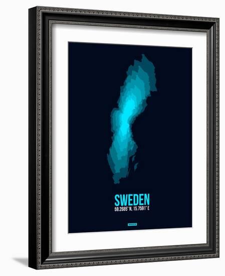 Sweden Radiant Map 2-NaxArt-Framed Art Print