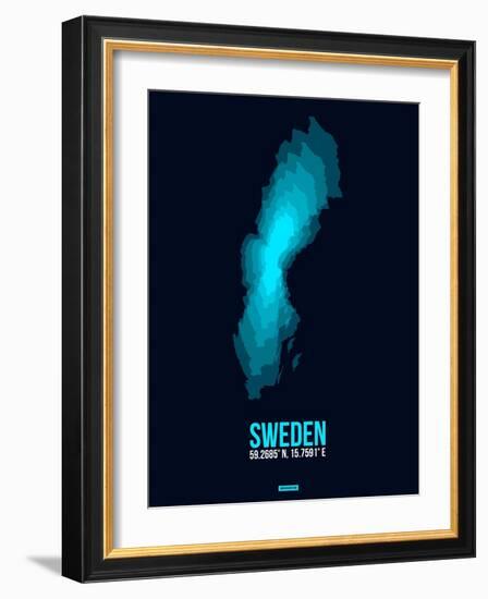 Sweden Radiant Map 2-NaxArt-Framed Art Print