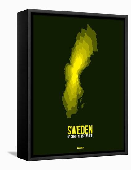Sweden Radiant Map 3-NaxArt-Framed Stretched Canvas