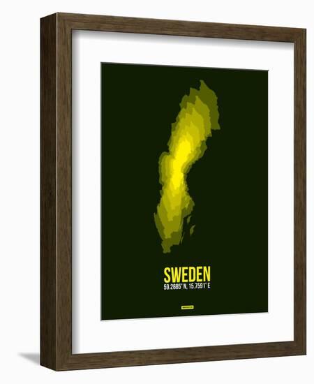 Sweden Radiant Map 3-NaxArt-Framed Art Print