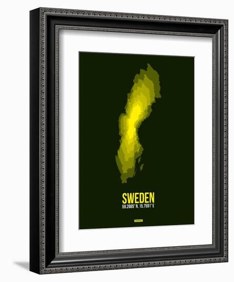 Sweden Radiant Map 3-NaxArt-Framed Art Print