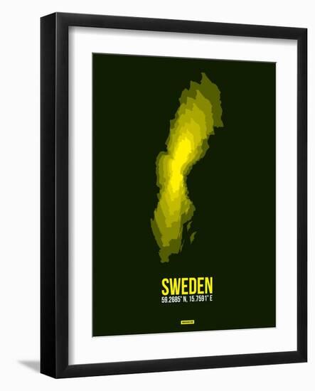 Sweden Radiant Map 3-NaxArt-Framed Art Print