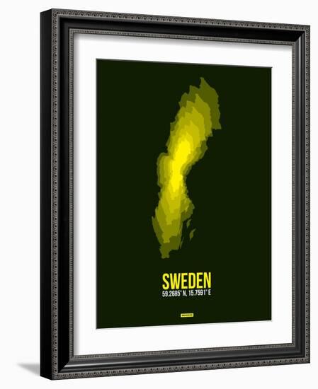 Sweden Radiant Map 3-NaxArt-Framed Art Print