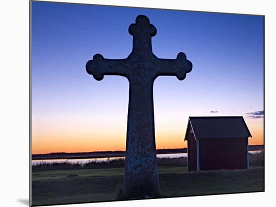 Sweden, Smaland, Oland, Birgitt Cross in Kapelludden, Fishing Hut-K. Schlierbach-Mounted Photographic Print