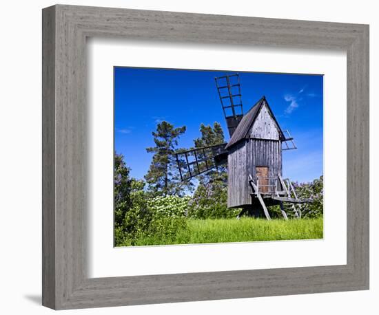 Sweden, Smaland, Oland, Traditional Windmill in Vickleby-K. Schlierbach-Framed Premium Photographic Print