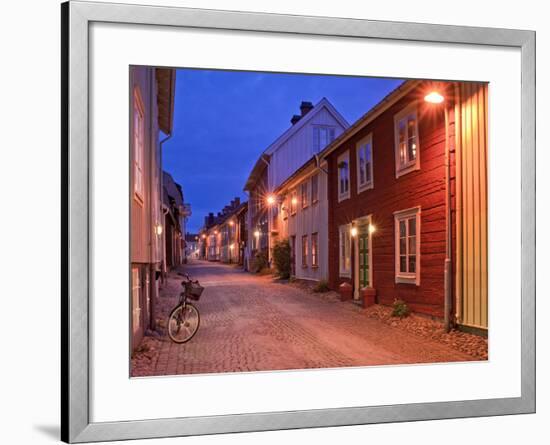 Sweden, Smaland, Old Town with Typical Wooden Houses in Eksjo, Old Towngasse-K. Schlierbach-Framed Photographic Print