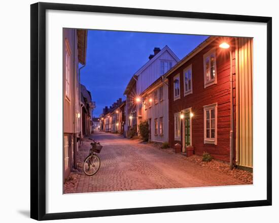 Sweden, Smaland, Old Town with Typical Wooden Houses in Eksjo, Old Towngasse-K. Schlierbach-Framed Photographic Print