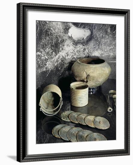 Sweden, Stockholm, Buckets, Pots and Decorated Discs from Hassle-null-Framed Giclee Print