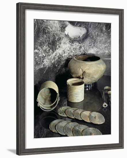 Sweden, Stockholm, Buckets, Pots and Decorated Discs from Hassle-null-Framed Giclee Print