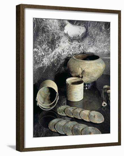 Sweden, Stockholm, Buckets, Pots and Decorated Discs from Hassle-null-Framed Giclee Print