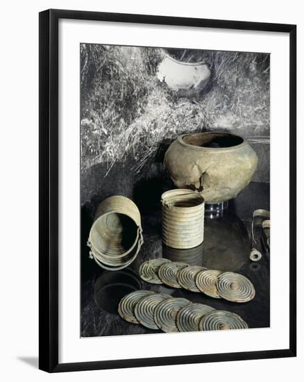 Sweden, Stockholm, Buckets, Pots and Decorated Discs from Hassle-null-Framed Giclee Print