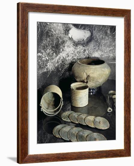 Sweden, Stockholm, Buckets, Pots and Decorated Discs from Hassle-null-Framed Giclee Print