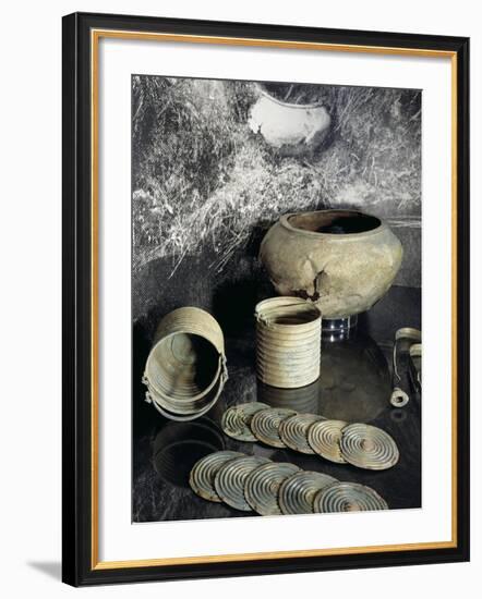 Sweden, Stockholm, Buckets, Pots and Decorated Discs from Hassle-null-Framed Giclee Print