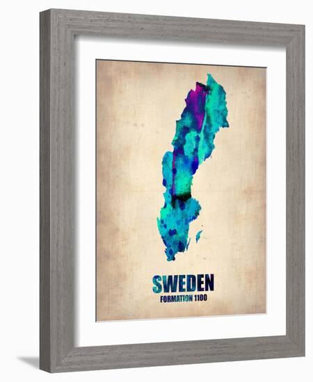 Sweden Watercolor Poster-NaxArt-Framed Art Print