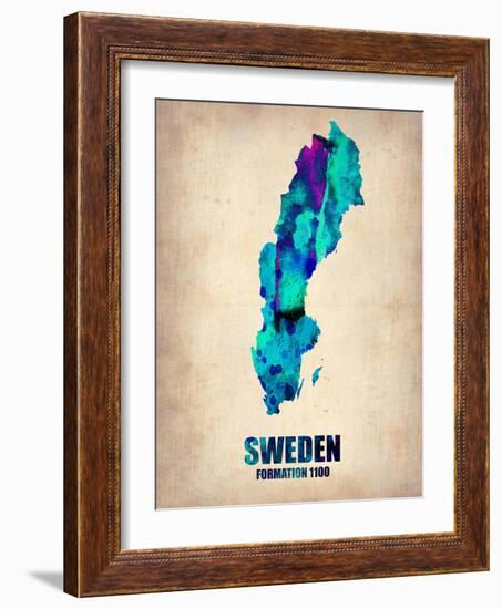 Sweden Watercolor Poster-NaxArt-Framed Art Print