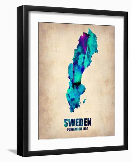 Sweden Watercolor Poster-NaxArt-Framed Art Print