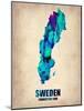 Sweden Watercolor Poster-NaxArt-Mounted Art Print