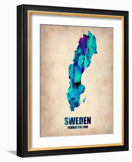 Sweden Watercolor Poster-NaxArt-Framed Art Print