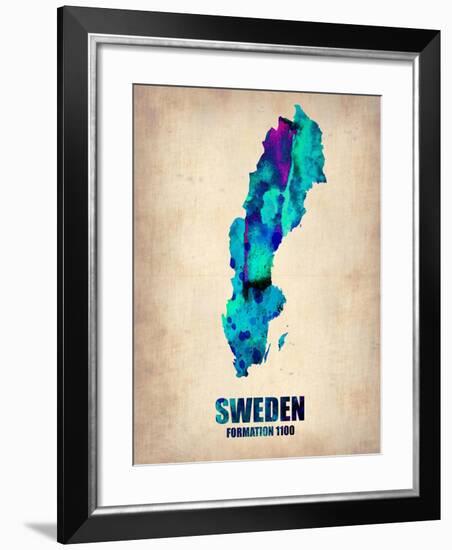 Sweden Watercolor Poster-NaxArt-Framed Art Print