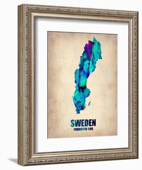 Sweden Watercolor Poster-NaxArt-Framed Art Print