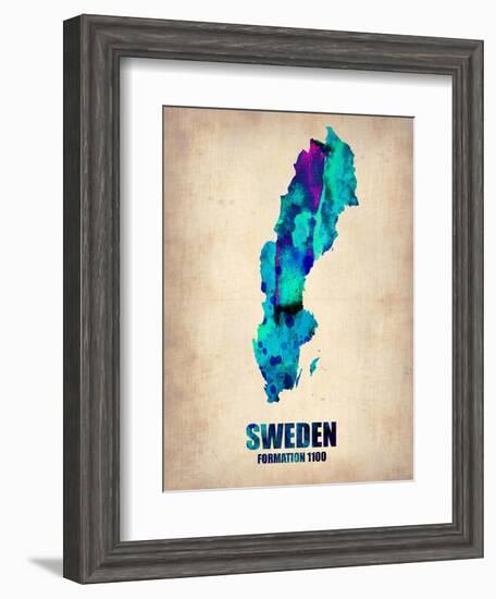 Sweden Watercolor Poster-NaxArt-Framed Art Print