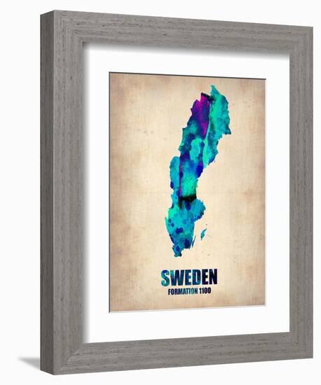 Sweden Watercolor Poster-NaxArt-Framed Art Print