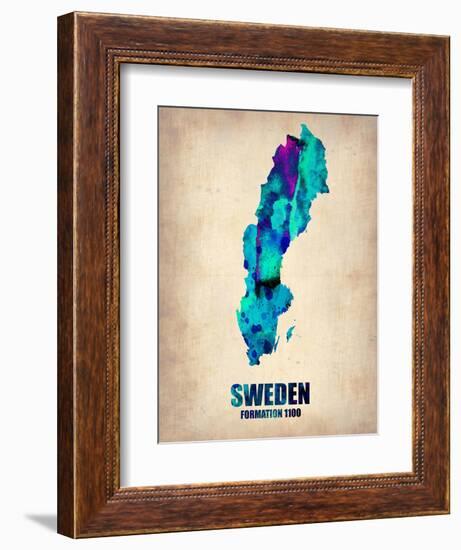 Sweden Watercolor Poster-NaxArt-Framed Art Print