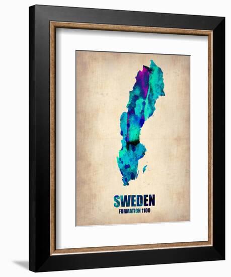 Sweden Watercolor Poster-NaxArt-Framed Art Print