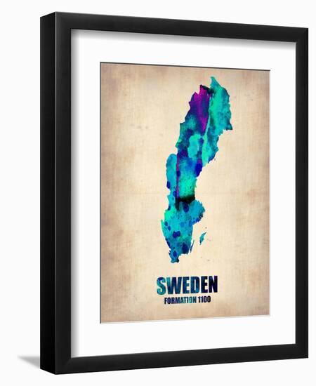 Sweden Watercolor Poster-NaxArt-Framed Art Print