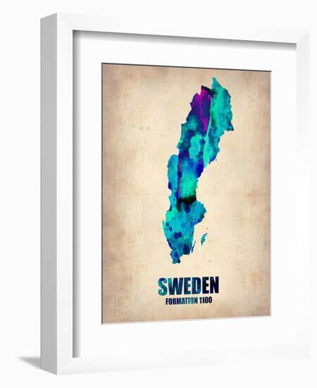 Sweden Watercolor Poster-NaxArt-Framed Art Print