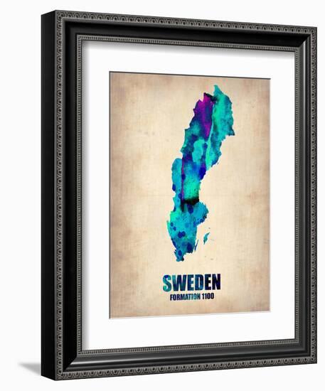 Sweden Watercolor Poster-NaxArt-Framed Art Print