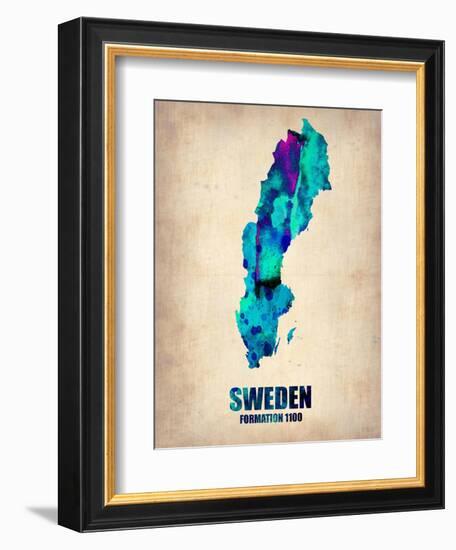 Sweden Watercolor Poster-NaxArt-Framed Art Print