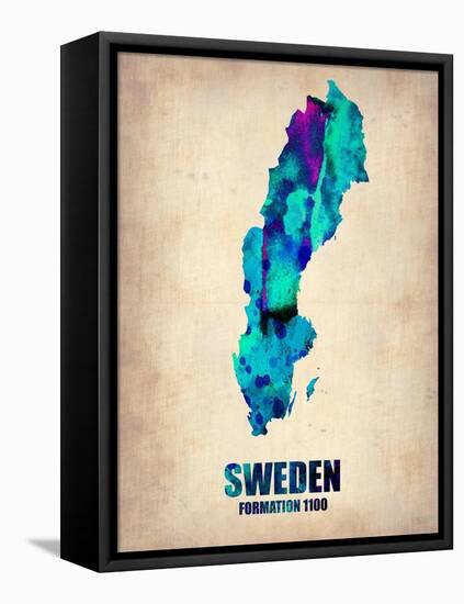 Sweden Watercolor Poster-NaxArt-Framed Stretched Canvas