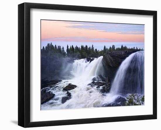 Sweden, Waterfall Ristafallet at Jarpen, Sky-K. Schlierbach-Framed Photographic Print