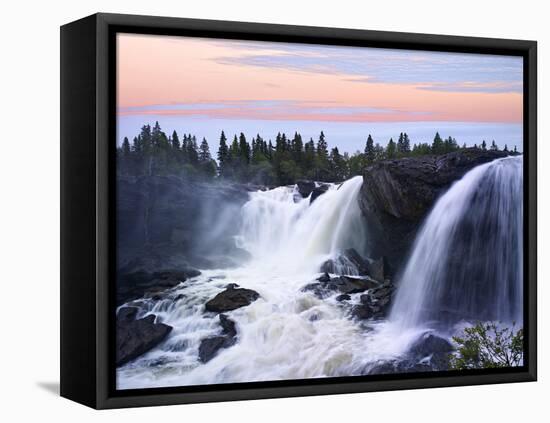 Sweden, Waterfall Ristafallet at Jarpen, Sky-K. Schlierbach-Framed Premier Image Canvas