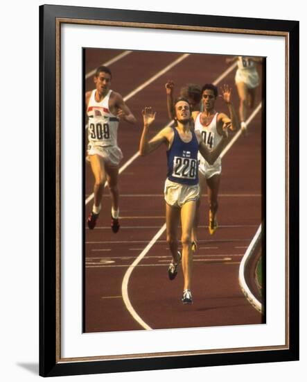 Swedish Athlete Lasse Viren in the Lead During 5,000M Race at Summer Olympics-John Dominis-Framed Premium Photographic Print