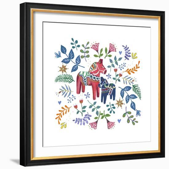 Swedish Dala Horse-Elizabeth Rider-Framed Giclee Print