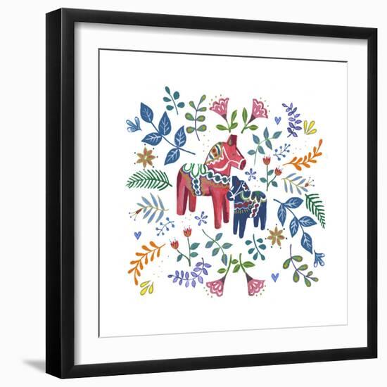 Swedish Dala Horse-Elizabeth Rider-Framed Giclee Print