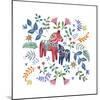 Swedish Dala Horse-Elizabeth Rider-Mounted Giclee Print