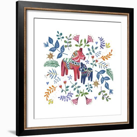 Swedish Dala Horse-Elizabeth Rider-Framed Premium Giclee Print