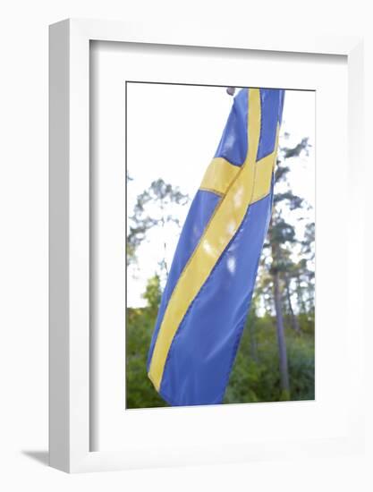 Swedish flag, close up-Andrea Lang-Framed Photographic Print