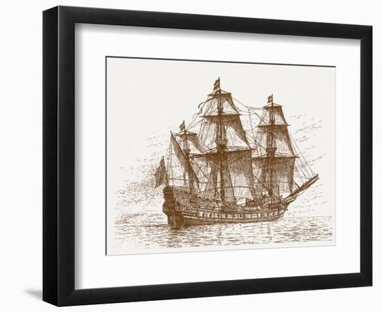 Swedish Flagship Mars (Makalö) before the Battle of Gotland-Öland, 30-31 May 1564, C. 1908-Jacob Hägg-Framed Giclee Print