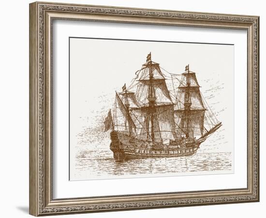 Swedish Flagship Mars (Makalö) before the Battle of Gotland-Öland, 30-31 May 1564, C. 1908-Jacob Hägg-Framed Giclee Print