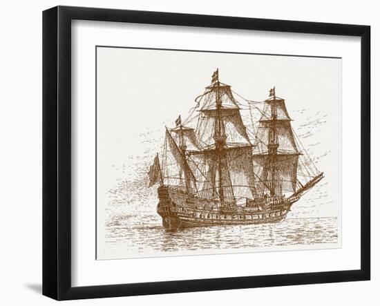 Swedish Flagship Mars (Makalö) before the Battle of Gotland-Öland, 30-31 May 1564, C. 1908-Jacob Hägg-Framed Giclee Print