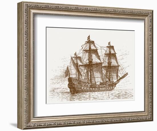 Swedish Flagship Mars (Makalö) before the Battle of Gotland-Öland, 30-31 May 1564, C. 1908-Jacob Hägg-Framed Premium Giclee Print